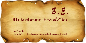 Birkenheuer Erzsébet névjegykártya
